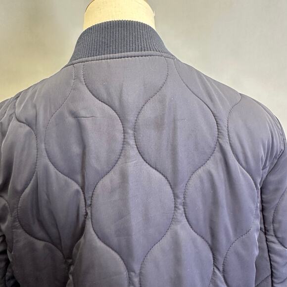 Banana Republic Water-resistant Quilted Long Coat in Navy Size Medium - Picture 5 of 15